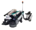 Green Clean Max Wind Electric Sidewalk Sweeper - With Mechanical Traction and Standard Chariot